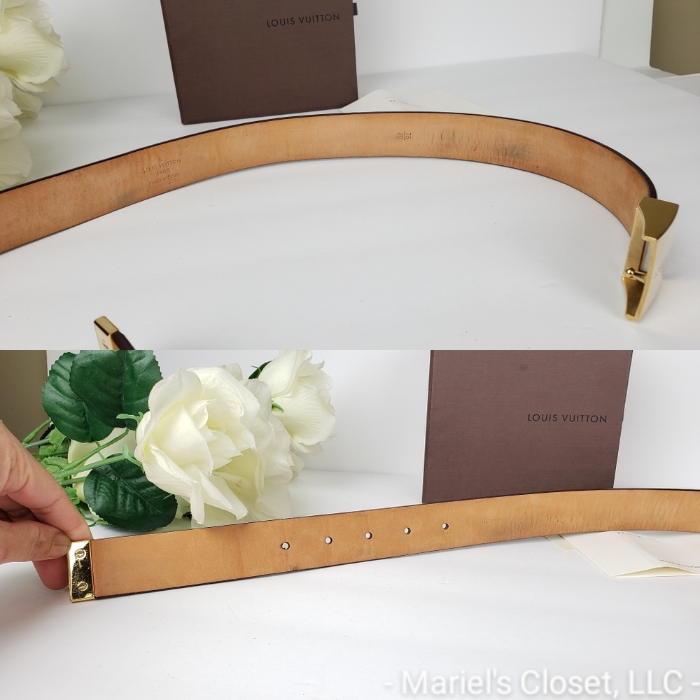 Authentic Louis Vuitton Damier Ebene Buckle Belt with Box #2616M - Picture 7 of 7